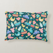 Het is een kleurrijke baby shower donker accent kussen (Achterkant)