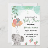 Het is een kleurrijke ballon Grijze olifant baby s Kaart (Voorkant)