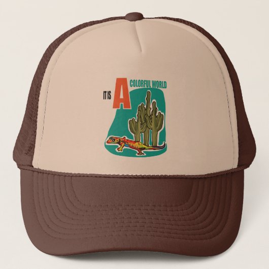 Het is een kleurrijke wereld trucker pet (Voorkant)
