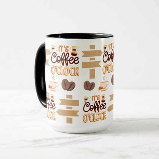 Het is een koffieklok mok (Voorkant links)