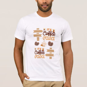 Het is een koffieklok t-shirt