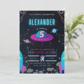 het is een kosmisch feest 5e verjaardag kaart (Staand voorkant)