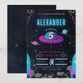 Het is een kosmische viering van de 5e verjaardag kaart (Voorkant / Achterkant)