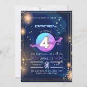 Het is een kosmische viering van de vierde verjaar kaart (Voorkant)