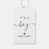 Het is een Label van de Jongen Gift, Baby shower G Cadeaulabel (Voorkant)
