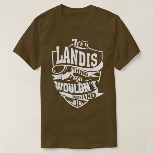 Het is een LANDIS Ding Gifts T-shirt (Design voorkant)
