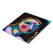 Het is een lange dag Abstract digitaal schilderen Tegeltje (Zijkant)