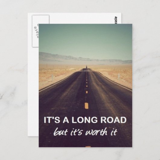 Het is een lange weg, maar het is de moeite waard briefkaart (Voorkant / Achterkant)