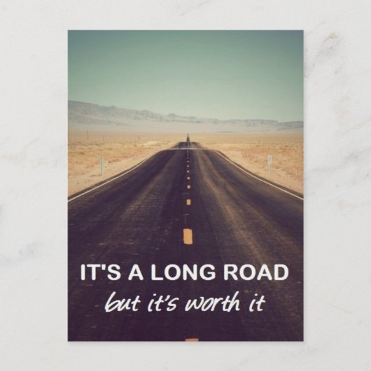 Het is een lange weg, maar het is de moeite waard briefkaart (Voorkant)
