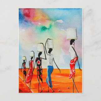 Het is een lange weg naar water. briefkaart