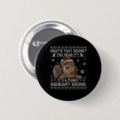 Het is een leuk piepend kerst-eekhoorntje ronde button 5,7 cm (Voorkant /achterkant)