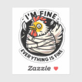 Het is een leuke kip sticker (Vel)