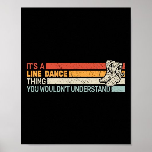 Het is een Line Dance Thing Mannen Retro Line Danc Poster (Voorkant)