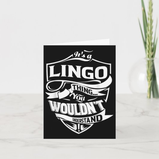 Het is een Lingo ding cadeautjes Kaart (Voorkant)