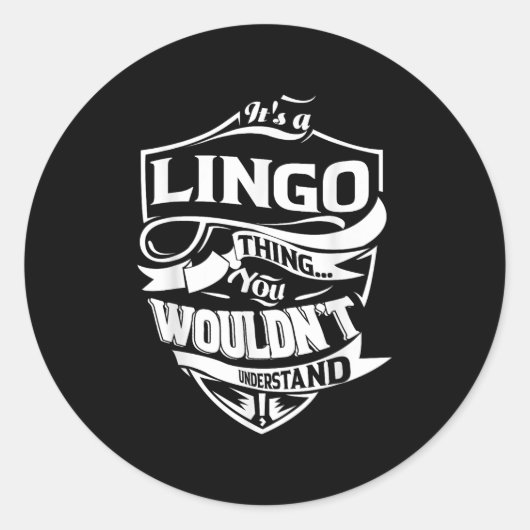 Het is een Lingo ding cadeautjes Ronde Sticker (Voorkant)