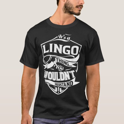 Het is een Lingo ding cadeautjes T-shirt (Voorkant)