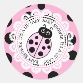 Het is een Little Lady Pink Ladybug Girl's Baby sh Ronde Sticker