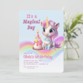 Het is een Magische Dag Blauw 1e Verjaardag Kaart (Staand voorkant)