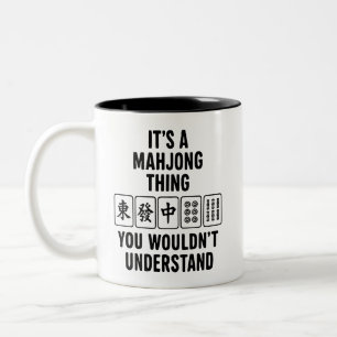 Het is een Mahjong-ding dat je niet zou begrijpen Tweekleurige Koffiemok