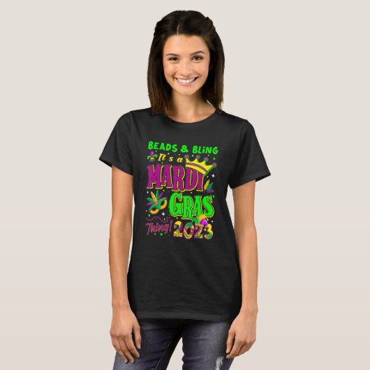Het is een Mardi Gras Ding 2023 Mardi G T-shirt (Voorkant volledig)