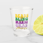 Het is een Mardi Gras Ding Funny Gift Shot Glas (Voorkant)