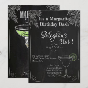 Het is een Margarita Birthday Bash 21st Kaart