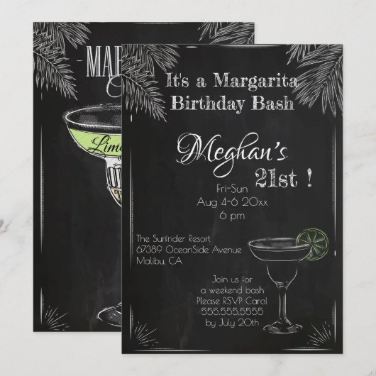 Het is een Margarita Verjaardagsfeest 21ste Kaart (Voorkant / Achterkant)