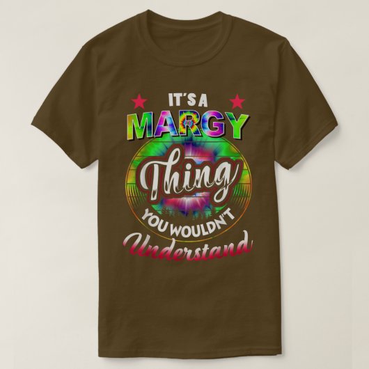 Het is een margy Thing - Nostalgia Tie Dye 60-70-j T-shirt (Design voorkant)