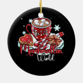 Het is een marshmallow wereld vrolijke kerst warme keramisch ornament (Achterkant)