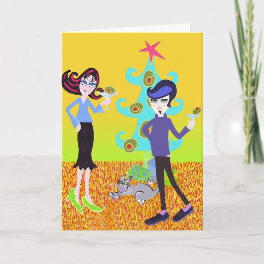 Het is een Martini Kerstmis Feestdagen Kaart (Voorkant)