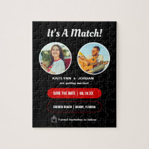 Het is een match Foto Save the Date Puzzel
