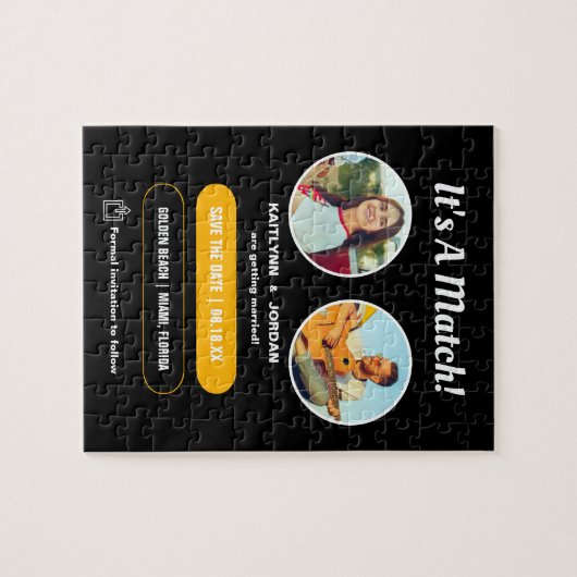 Het is een match | Foto Save the Date Puzzle Legpuzzel (Horizontaal)