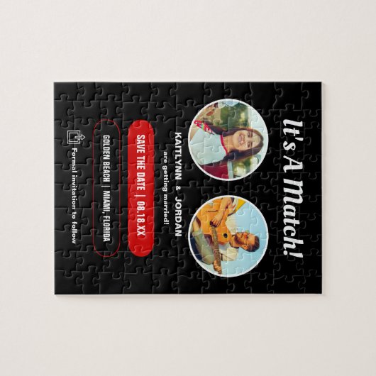 Het is een match | Foto Save the Date Puzzle Legpuzzel (Horizontaal)