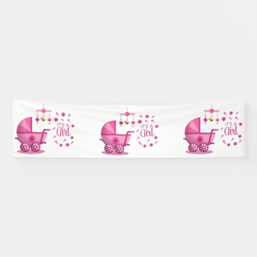 Het is een meisje 2.5x10 vinyl banner (Horizontaal)