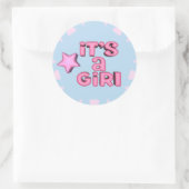 Het is een meisje 3D tekst ster Ronde Sticker (Tas)