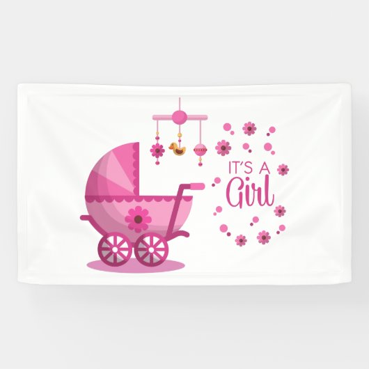 Het is een meisje 3x5 vinyl banner (Horizontaal)