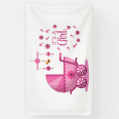 Het is een meisje 3x5 vinyl banner (Verticaal)