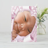 Het is een meisje aangepaste foto roze glitter Bab Kaart (Staand voorkant)