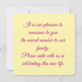 Het is een meisje. aankondiging (Achterkant)