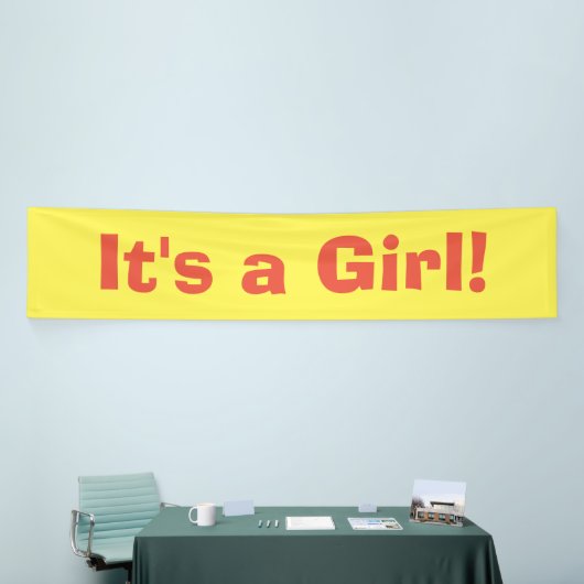 Het is een meisje - Aankondiging geboorte Spandoek (Beurs)