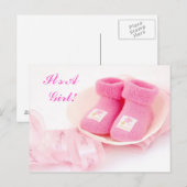 Het is een meisje! Aankondiging Kaart (Voorkant / Achterkant)