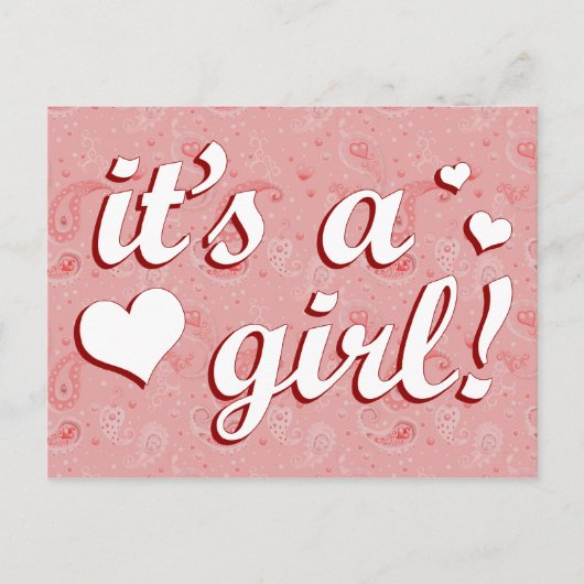 het is een meisje : aankondiging paisley (Voorkant)