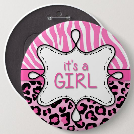 Het is een meisje aankondiging Pin 2 Ronde Button 6,0 Cm (Voorkant /achterkant)