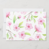 Het is een meisje! Aankondiging van roze Floral Ba (Achterkant)