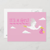 Het is een meisje! aankondigingskaart (Voorkant / Achterkant)