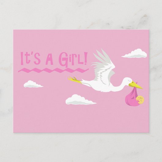 Het is een meisje! aankondigingskaart (Voorkant)