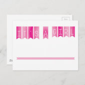 Het is een meisje aankondigingskaart (Voorkant / Achterkant)