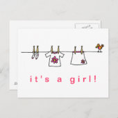 Het is een meisje aankondigingskaart (Voorkant / Achterkant)