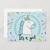 Het is een meisje aankondigingskaart (Voorkant / Achterkant)