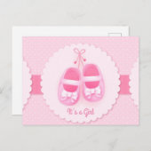 Het is een meisje aankondigingskaart (Voorkant / Achterkant)